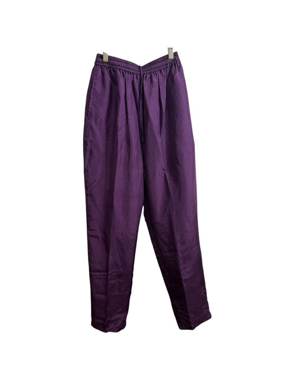 Vintage 100% Silk EVR Tracksuit Purple Size S - Picture 4 of 8